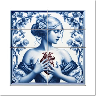 Dutch Tile: The Heart No.4 Posters and Art